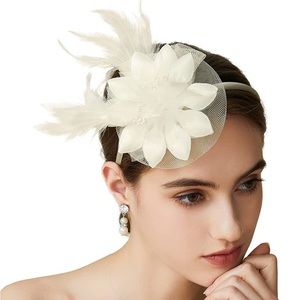 Beige Fascinator Hat